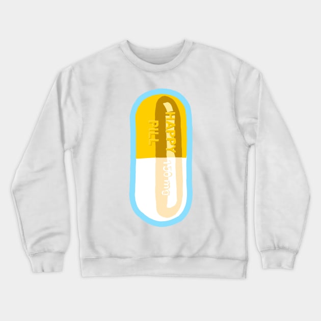 Happy Pill Blue Crewneck Sweatshirt by jaymiemetz